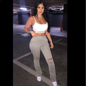 Butt lifting stacked pants